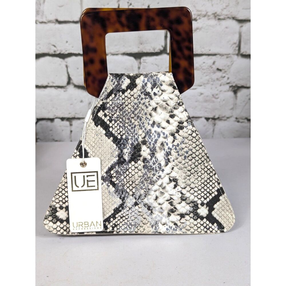 URBAN EXPRESSIONS Novelty Chic Faux-Reptile Triangle Bag Vegan NEW